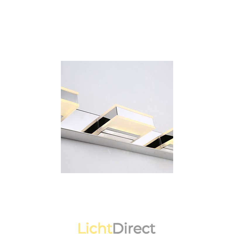 Vierkante spiegellamp roestvrij staal en acryl