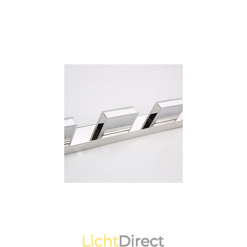 Vierkante spiegellamp roestvrij staal en acryl