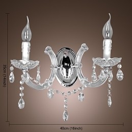 Elegante kristallen wandlamp met 2 lampen
