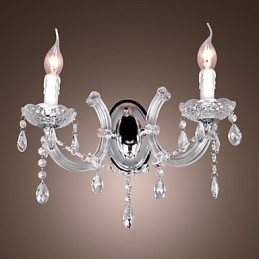 Elegante kristallen wandlamp met 2 lampen