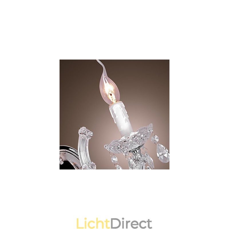 Elegante kristallen wandlamp met 2 lampen