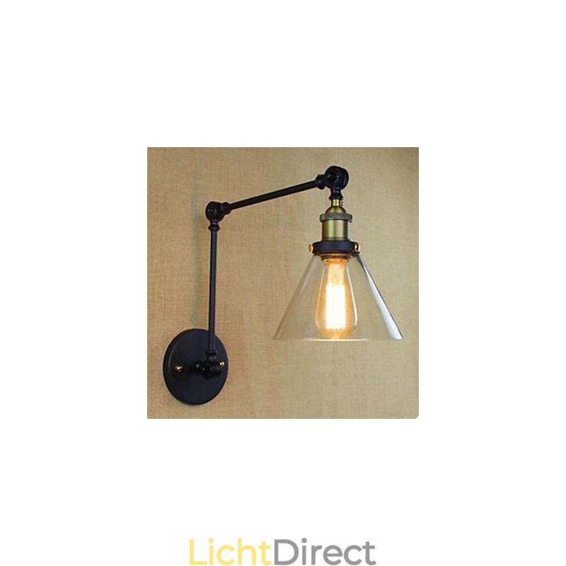 Dumb Black Herstelt Oude Manieren Landelijk Restaurant Koffiehuis Decoratie Glazen Wandlamp