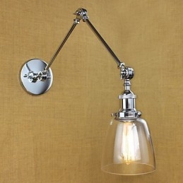 Chroom Glas Dubbele Arm Verstelbare Zilveren Bar KTV Nachtkastje Gangpad Restaurant Hotelkamer Muur