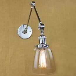 Chroom Glas Dubbele Arm Verstelbare Zilveren Bar KTV Nachtkastje Gangpad Restaurant Hotelkamer Muur