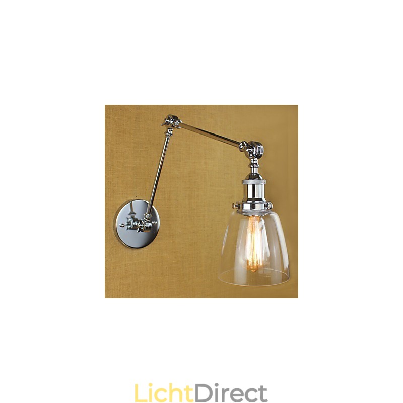 Chroom Glas Dubbele Arm Verstelbare Zilveren Bar KTV Nachtkastje Gangpad Restaurant Hotelkamer Muur