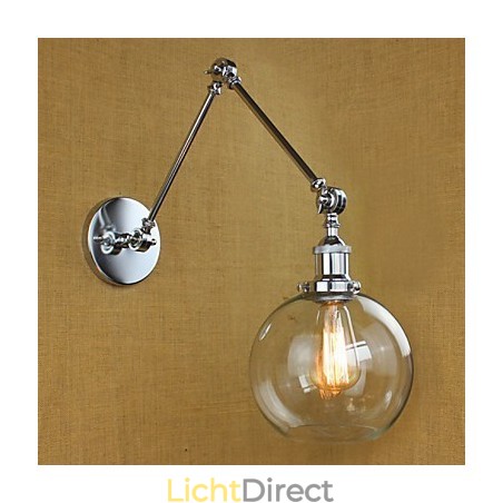 Chroom Glas Dubbele Arm Verstelbare Zilveren Bar KTV Nachtkastje Gangpad Restaurant Hotelkamer Muur