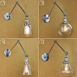 Chroom Glas Dubbele Arm Verstelbare Zilveren Bar KTV Nachtkastje Gangpad Restaurant Hotelkamer Muur