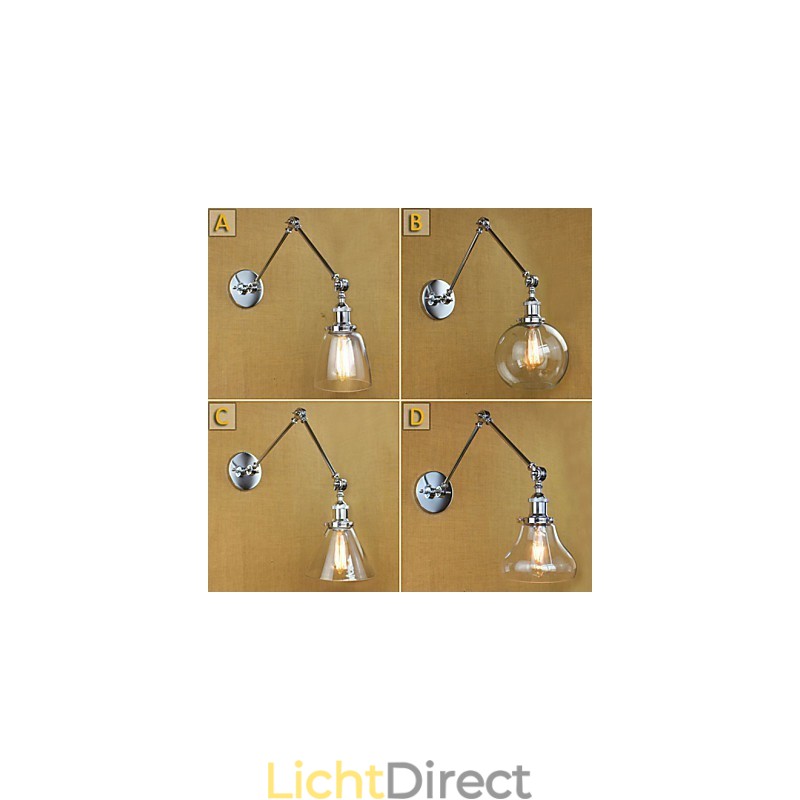 Chroom Glas Dubbele Arm Verstelbare Zilveren Bar KTV Nachtkastje Gangpad Restaurant Hotelkamer Muur