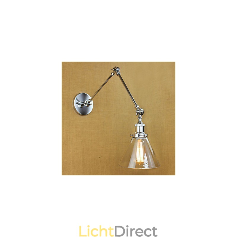 Chroom Glas Dubbele Arm Verstelbare Zilveren Bar KTV Nachtkastje Gangpad Restaurant Hotelkamer Muur