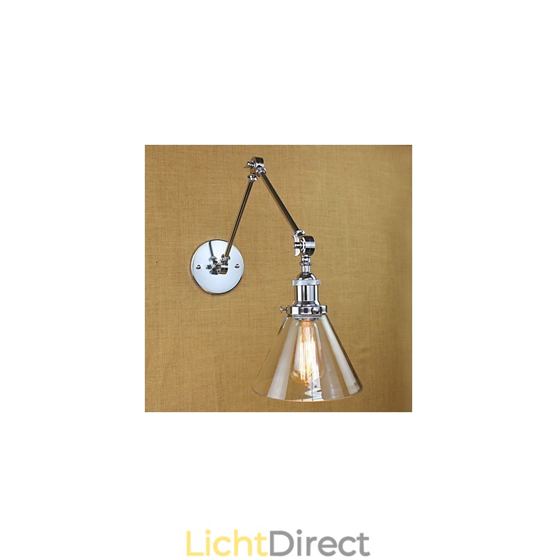 Chroom Glas Dubbele Arm Verstelbare Zilveren Bar KTV Nachtkastje Gangpad Restaurant Hotelkamer Muur