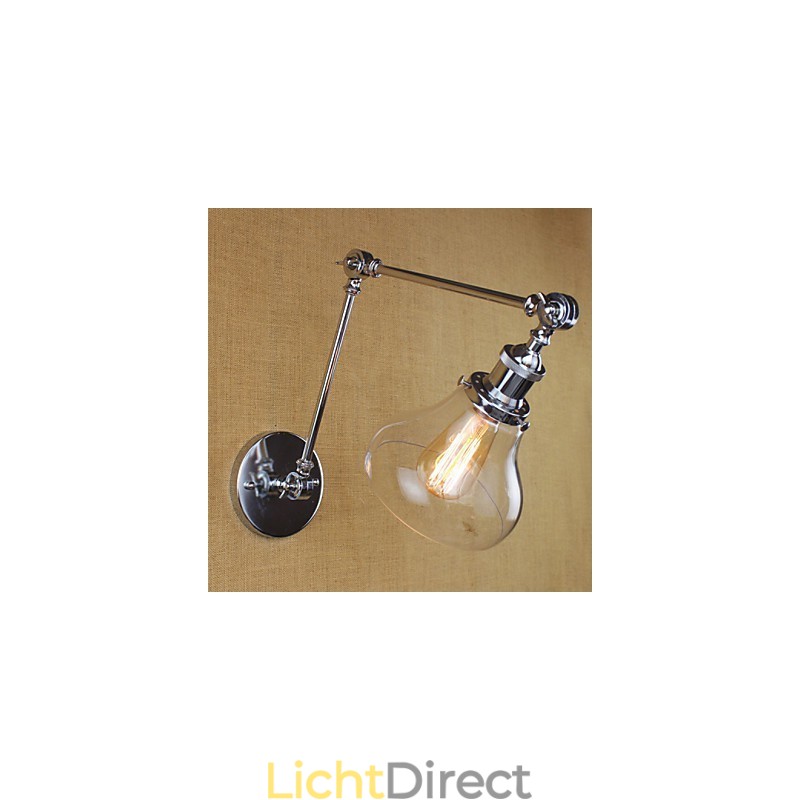 Chroom Glas Dubbele Arm Verstelbare Zilveren Bar KTV Nachtkastje Gangpad Restaurant Hotelkamer Muur