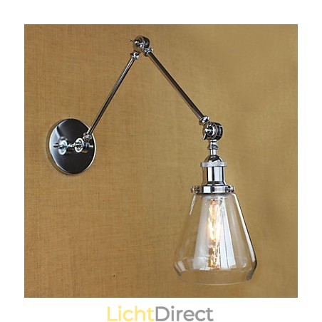 Chromen glazen telescopische retro wandlamp Chromen glazen telescopische retro wandlamp