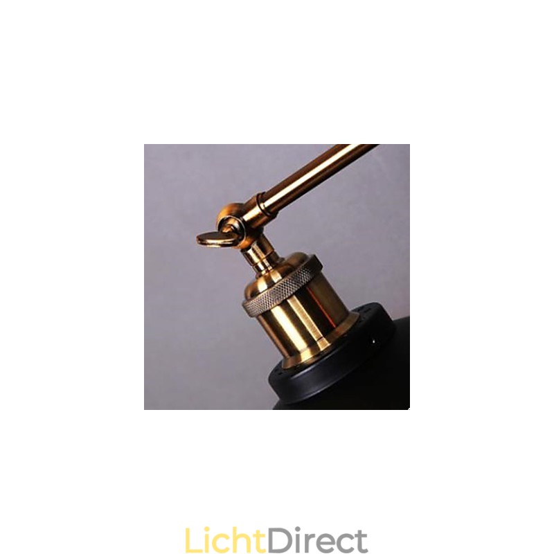 Landelijke industriële retro wandlamp dubbele wandlamp zwarte paraplu