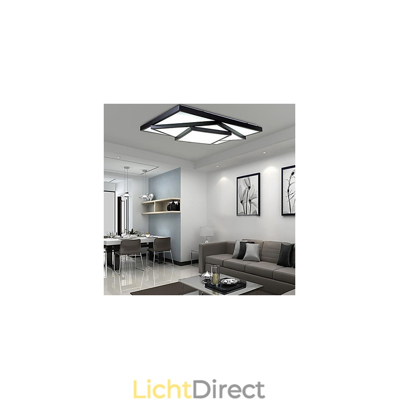 Vierkante plafondlamp met moderne, eigentijdse montage