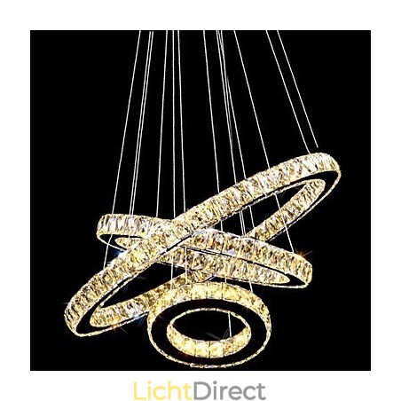 Kristallen hanglamp moderne verlichting drie ringen D406080 K9 grote kristallen plafondlamp armaturen Kristallen hanglamp moderne verlichting drie ringen D406080 K9 grote kristallen plafondlamp armaturen