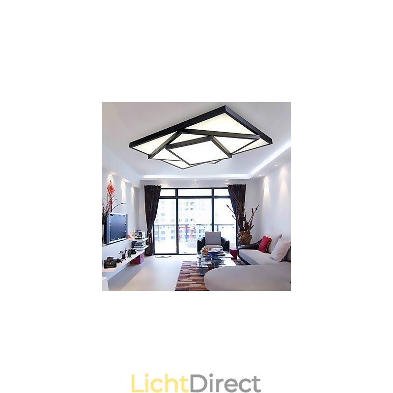 Vierkante plafondlamp met moderne, eigentijdse montage