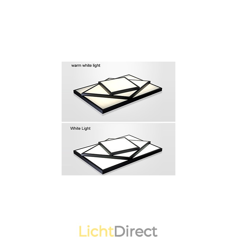 Vierkante plafondlamp met moderne, eigentijdse montage