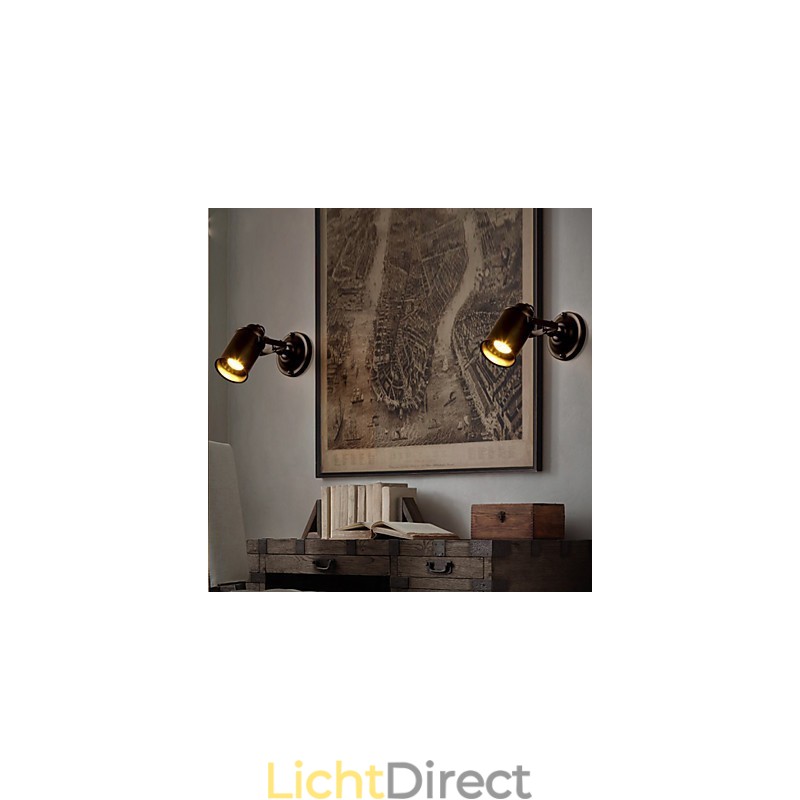 Vintage Wandlamp Industrieel Zwart Smeedijzer Wandlamp Retro Econce Armatuur Edison Lamp Gang Wandverlichting