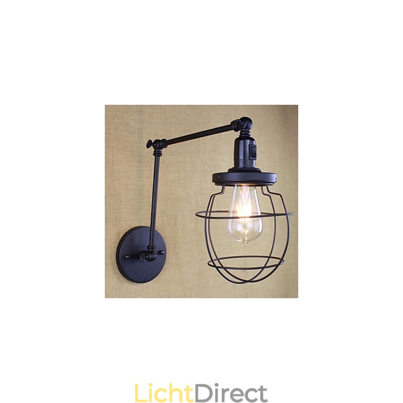 Stijl Bed Hotel Eestaurant Project Iron Arm Dubbele Retro Vintage Zwarte Riem Wandlamp Schakelaar