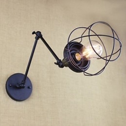 Stijl Bed Hotel Eestaurant Project Iron Arm Dubbele Retro Vintage Zwarte Riem Wandlamp Schakelaar