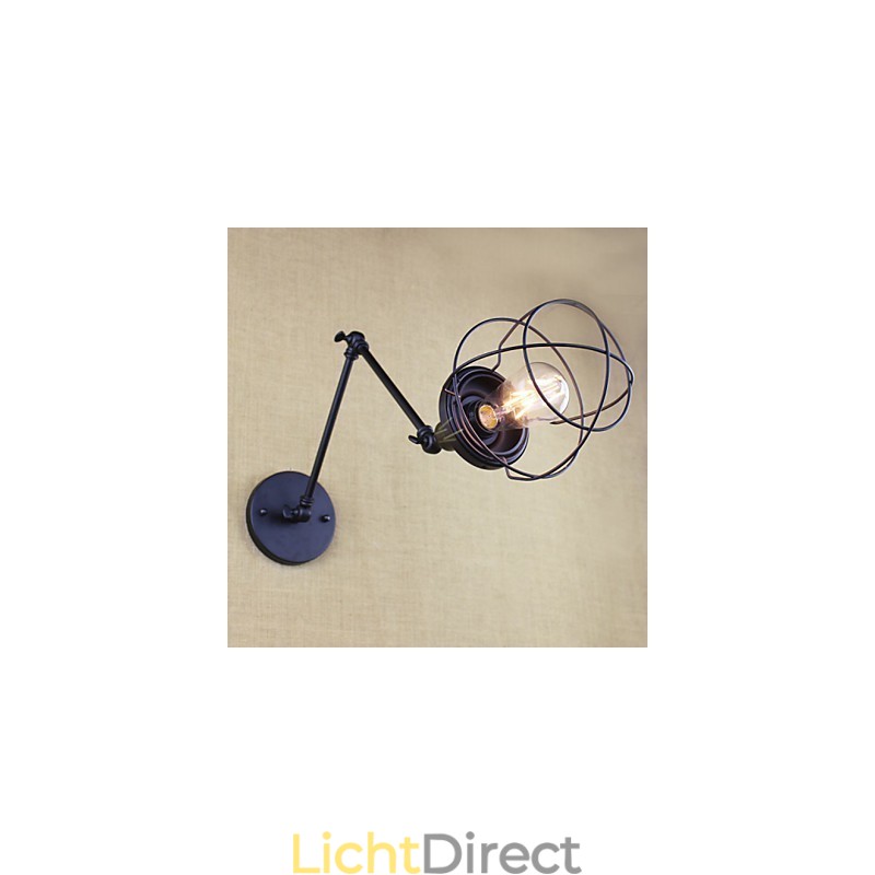 Stijl Bed Hotel Eestaurant Project Iron Arm Dubbele Retro Vintage Zwarte Riem Wandlamp Schakelaar