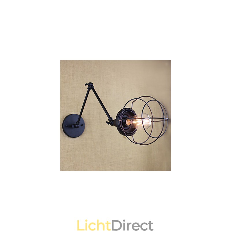 Stijl Bed Hotel Eestaurant Project Iron Arm Dubbele Retro Vintage Zwarte Riem Wandlamp Schakelaar