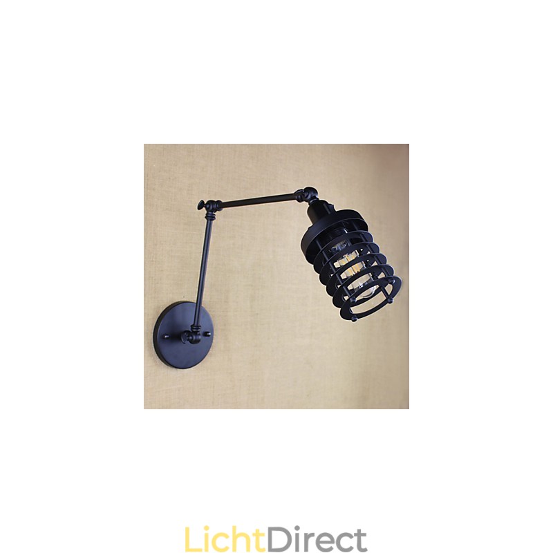 Stijl Bed Hotel Eestaurant Project Iron Arm Dubbele Retro Vintage Zwarte Riem Wandlamp Schakelaar
