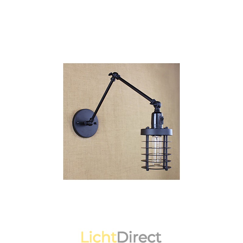 Stijl Bed Hotel Eestaurant Project Iron Arm Dubbele Retro Vintage Zwarte Riem Wandlamp Schakelaar