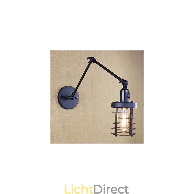 Stijl Bed Hotel Eestaurant Project Iron Arm Dubbele Retro Vintage Zwarte Riem Wandlamp Schakelaar
