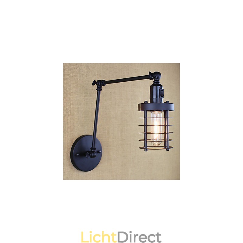 Stijl Bed Hotel Eestaurant Project Iron Arm Dubbele Retro Vintage Zwarte Riem Wandlamp Schakelaar