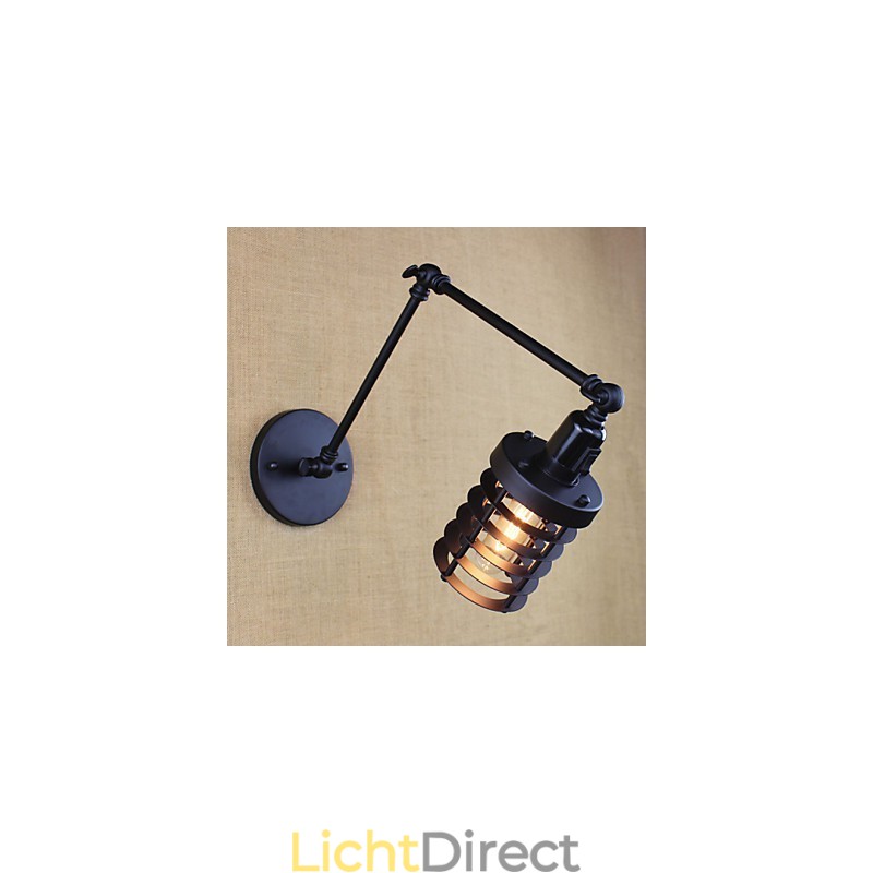 Stijl Bed Hotel Eestaurant Project Iron Arm Dubbele Retro Vintage Zwarte Riem Wandlamp Schakelaar