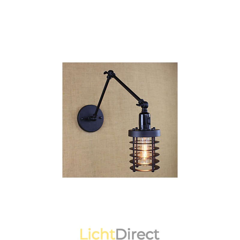 Stijl Bed Hotel Eestaurant Project Iron Arm Dubbele Retro Vintage Zwarte Riem Wandlamp Schakelaar
