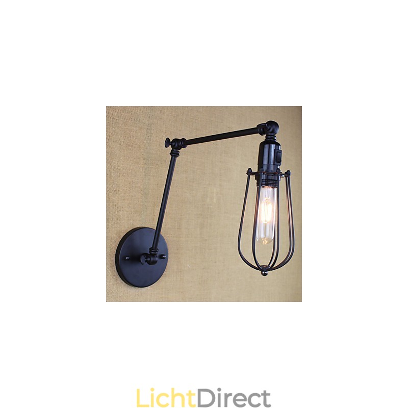 Stijl Bed Hotel Eestaurant Project Iron Arm Dubbel Retro Vintage Zwarte Riem Wandlamp Schakelaar