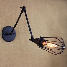 Stijl Bed Hotel Eestaurant Project Iron Arm Dubbel Retro Vintage Zwarte Riem Wandlamp Schakelaar