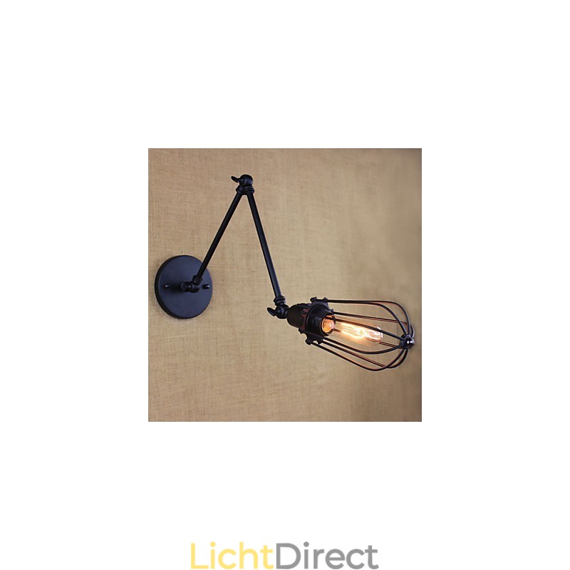 Stijl Bed Hotel Eestaurant Project Iron Arm Dubbel Retro Vintage Zwarte Riem Wandlamp Schakelaar
