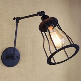 Stijl Bed Hotel Eestaurant Project Iron Arm Dubbel Retro Vintage Zwarte Riem Wandlamp Schakelaar