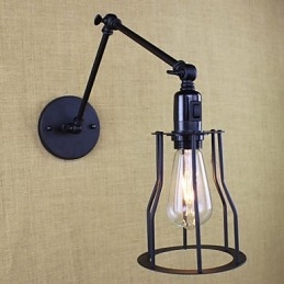 Stijl Bed Hotel Eestaurant Project Iron Arm Dubbel Retro Vintage Zwarte Riem Wandlamp Schakelaar