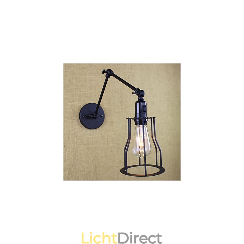 Stijl Bed Hotel Eestaurant Project Iron Arm Dubbel Retro Vintage Zwarte Riem Wandlamp Schakelaar