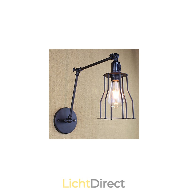 Stijl Bed Hotel Eestaurant Project Iron Arm Dubbel Retro Vintage Zwarte Riem Wandlamp Schakelaar