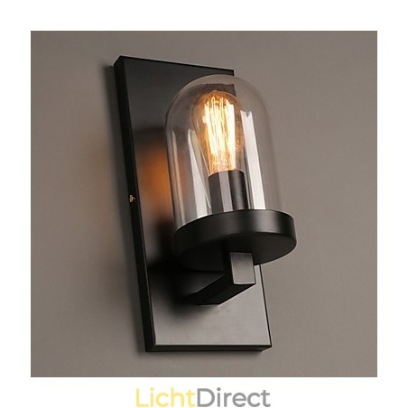 Creatieve landelijke smeedijzeren glazen wandlamp