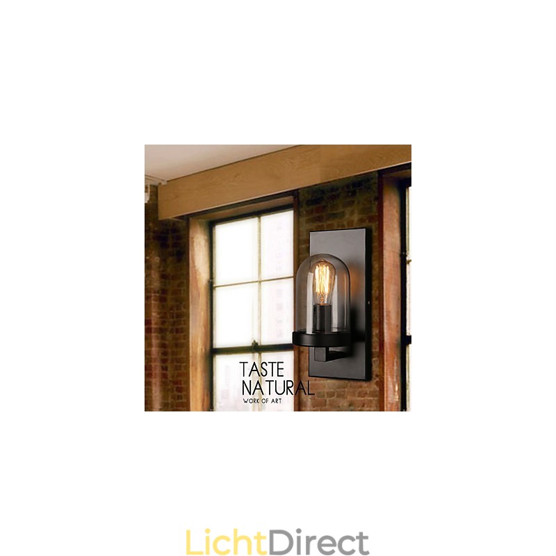 Creatieve landelijke smeedijzeren glazen wandlamp