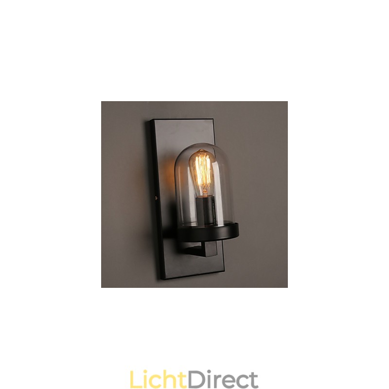 Creatieve landelijke smeedijzeren glazen wandlamp