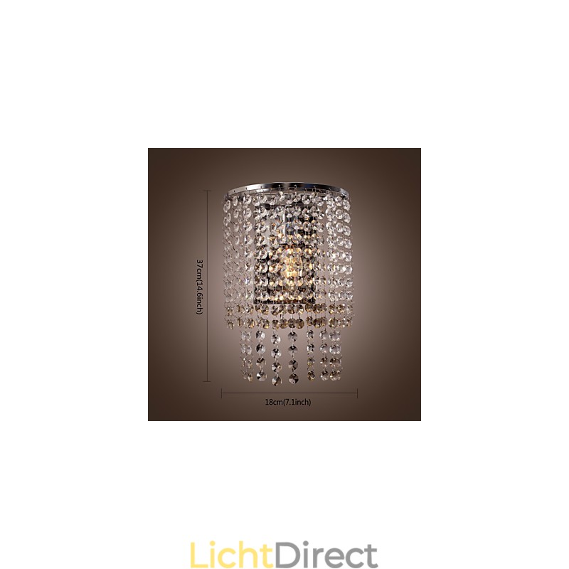 Moderne kristallen wandlamp met 1 lichtbron