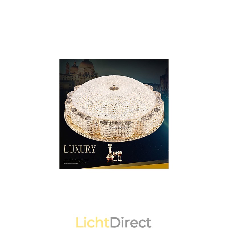 Moderne luxe kristallen plafondlamp met absorberende koepel, diameter 50 cm