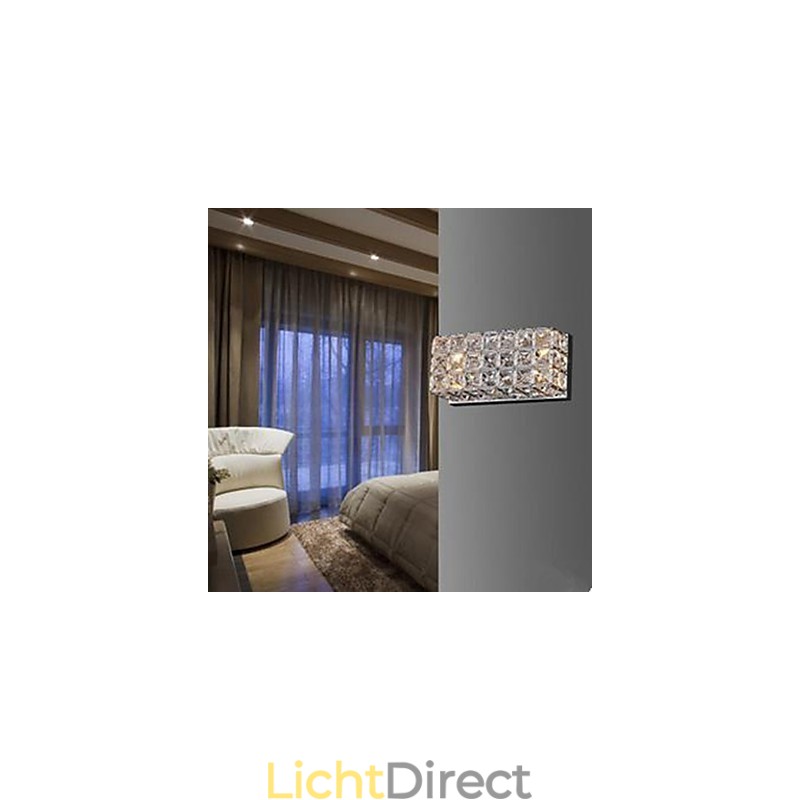 Gecontracteerde en eigentijdse vierkante wandlamp K9 kristal