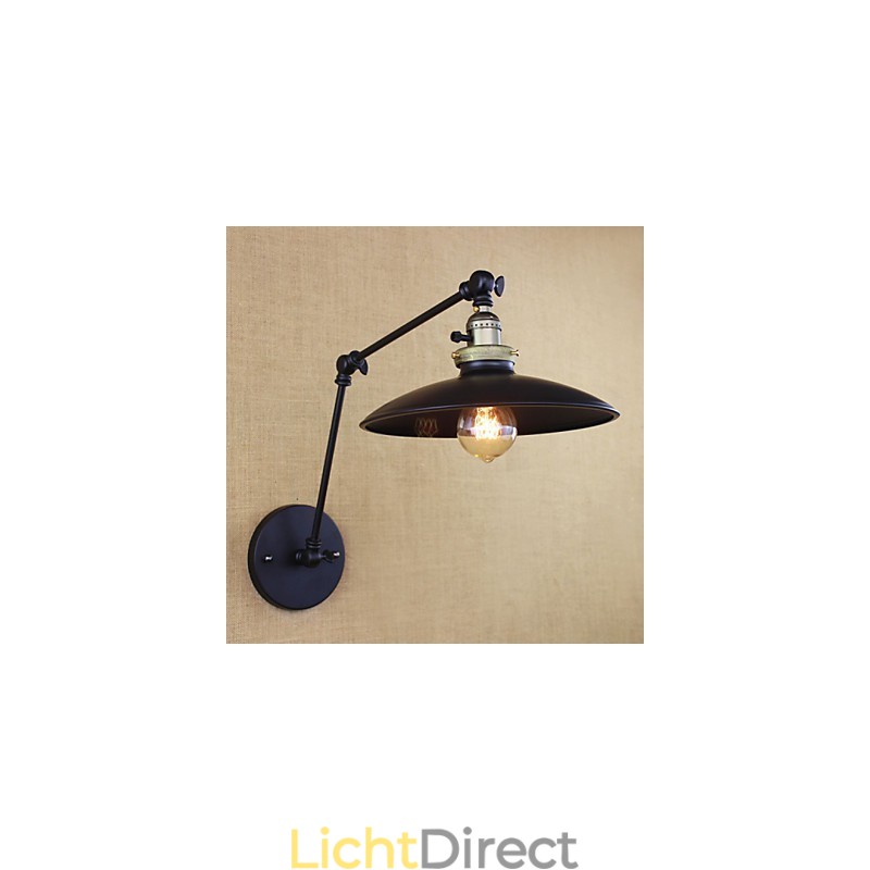 Amerikaanse minimalistische industriële ijzeren lange arm wandlamp met schakelaar