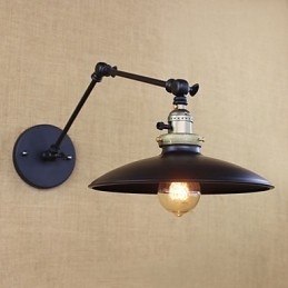 Amerikaanse minimalistische industriële ijzeren lange arm wandlamp met schakelaar