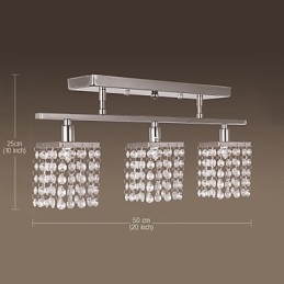 Lineaire kroonluchter eilandlamp kristal 3 lampen