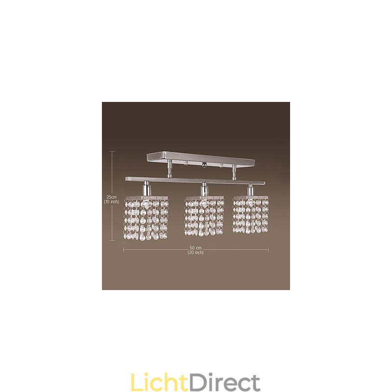 Lineaire kroonluchter eilandlamp kristal 3 lampen