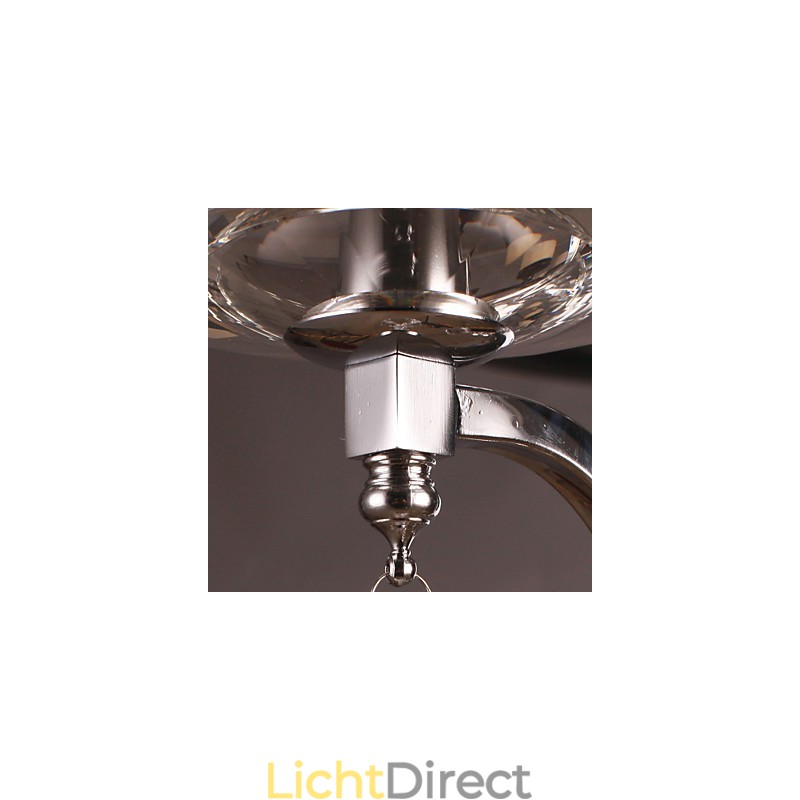 Zilveren Kristallen Wandlamp met 1 Lamp